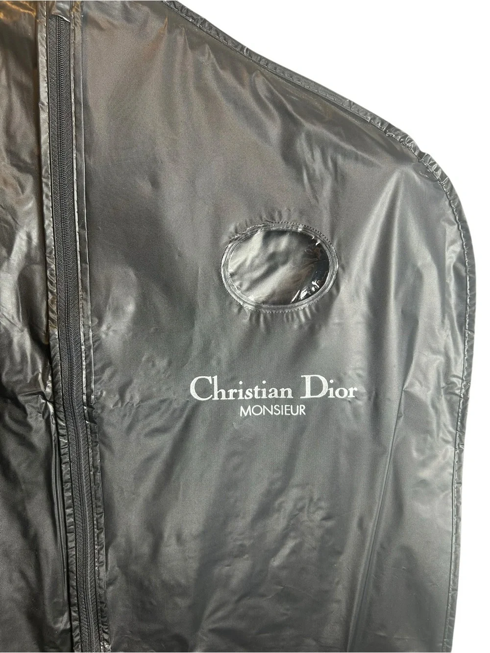 Vintage Christian Dior Monsieur Garment Bag Black Travel Protector Suit Cover